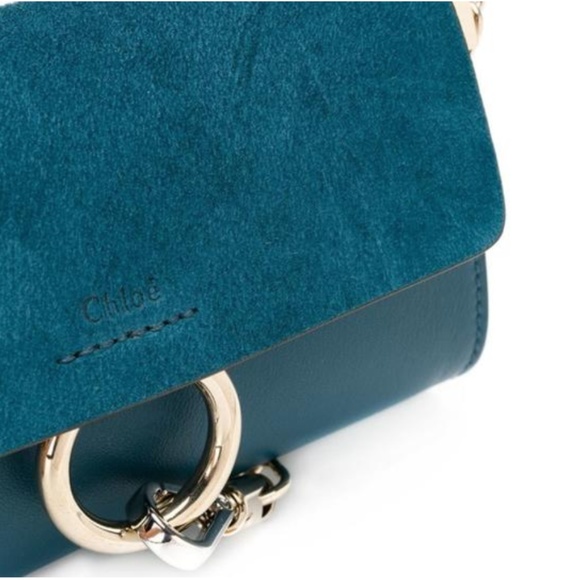 NEW Chloé Faye Wallet On Chain-Majolica Blue - Picture 2 of 8